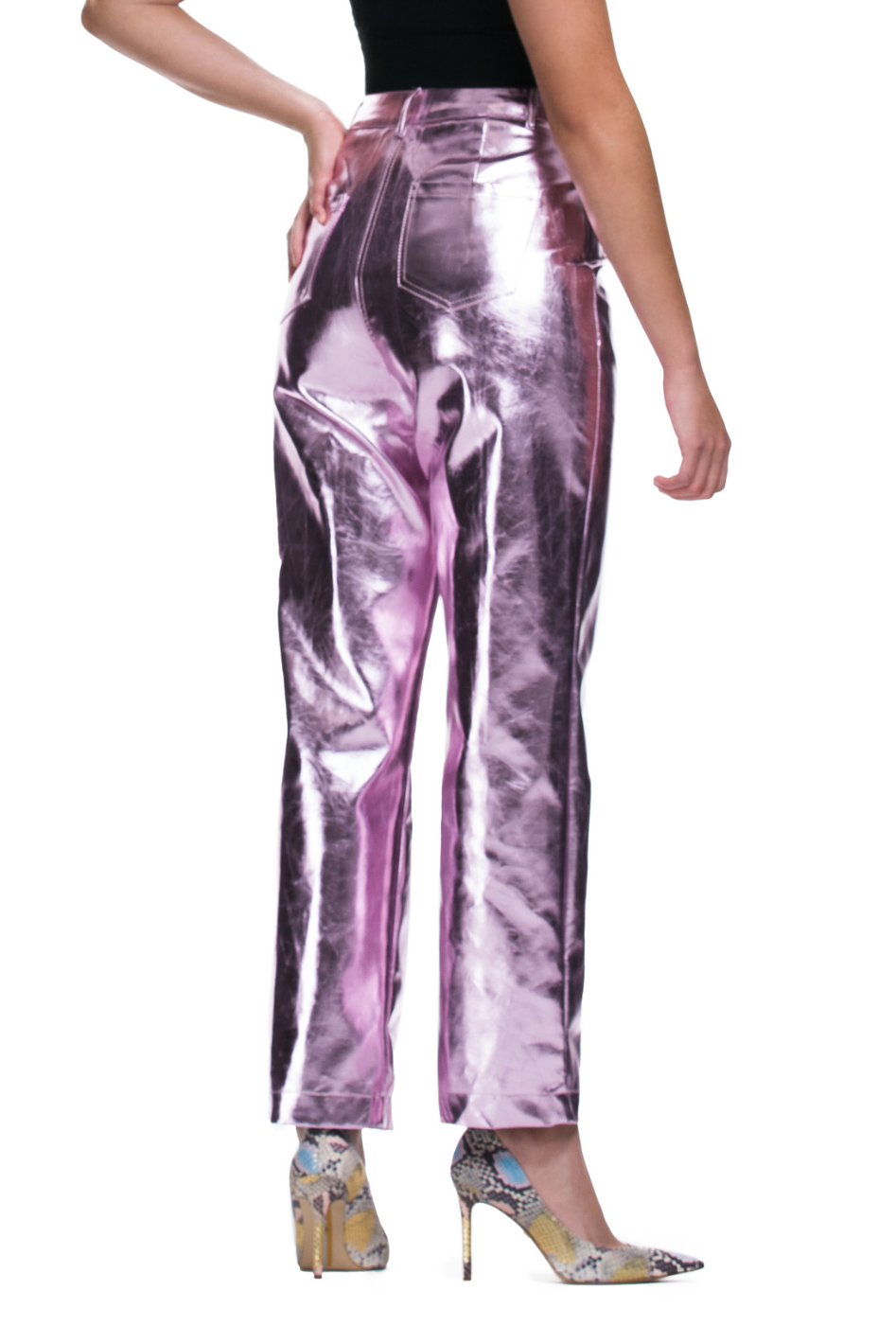 Lupe Pale Pink Metallic Trousers - Expressive Collective CO.