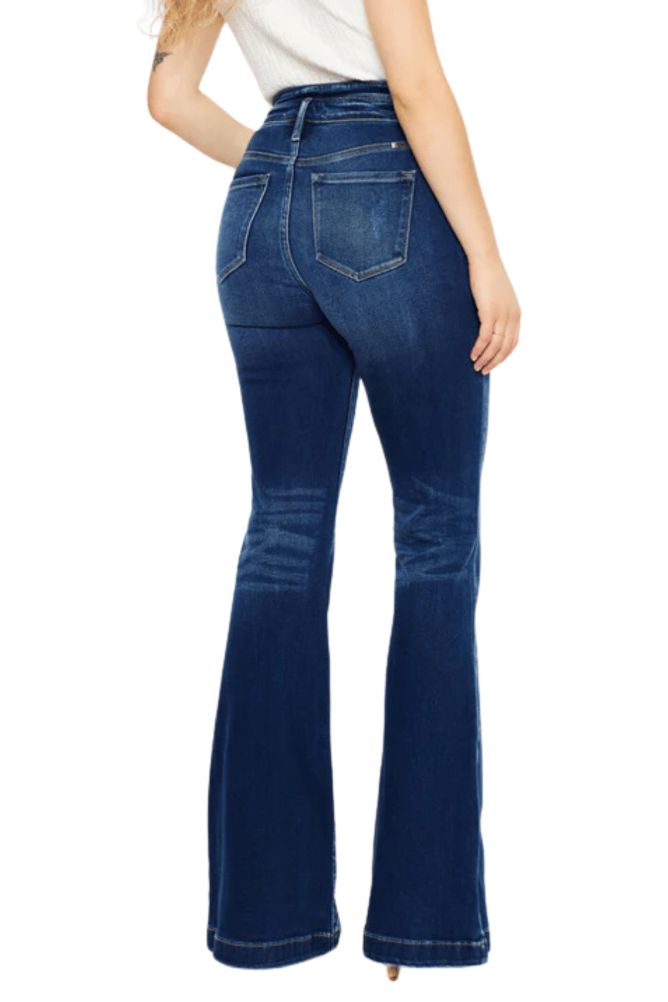 Blairen Curvy Button Fly Flare Jeans - Expressive Collective CO.