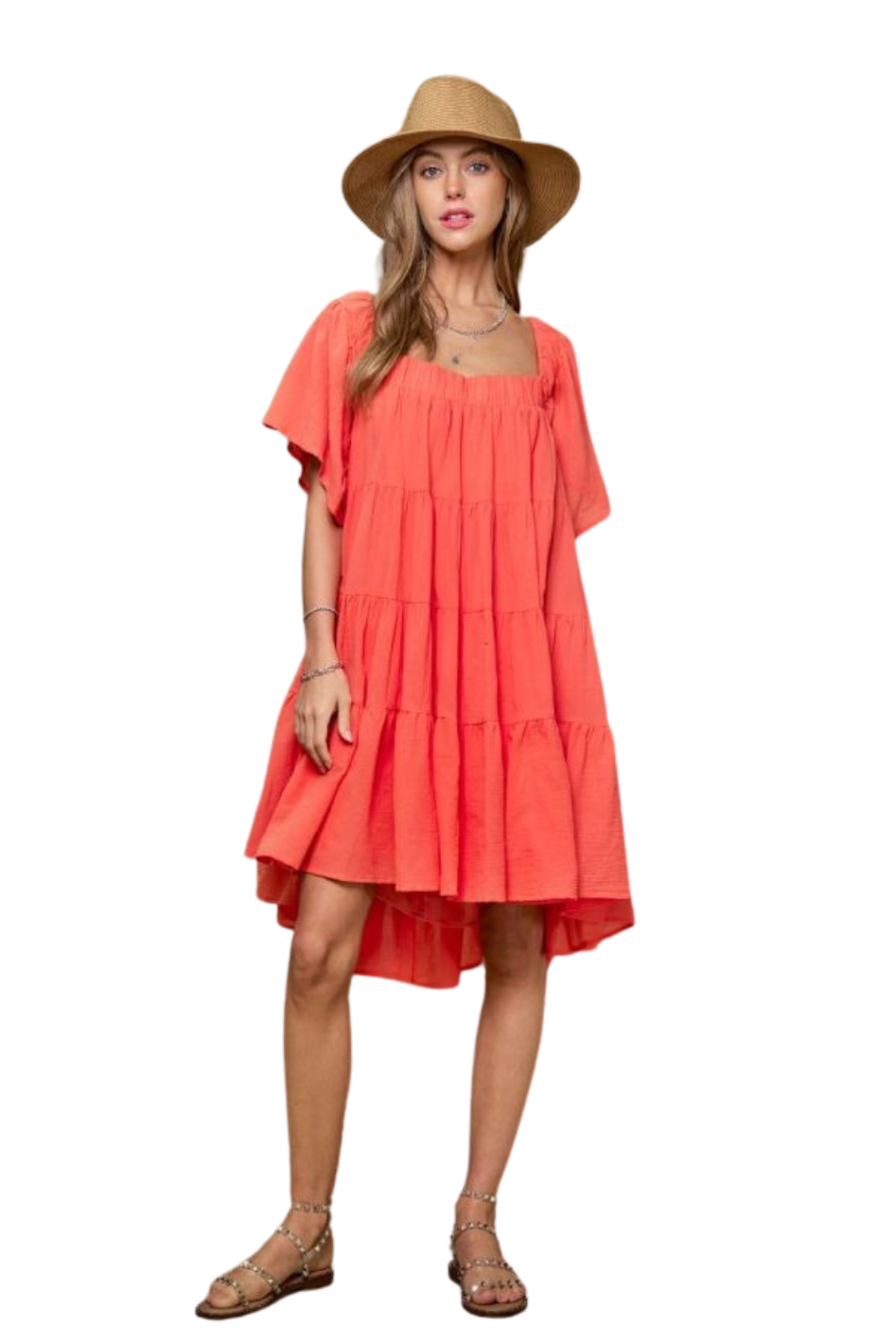 Coral Crush Babydoll Dress - Expressive Collective CO.