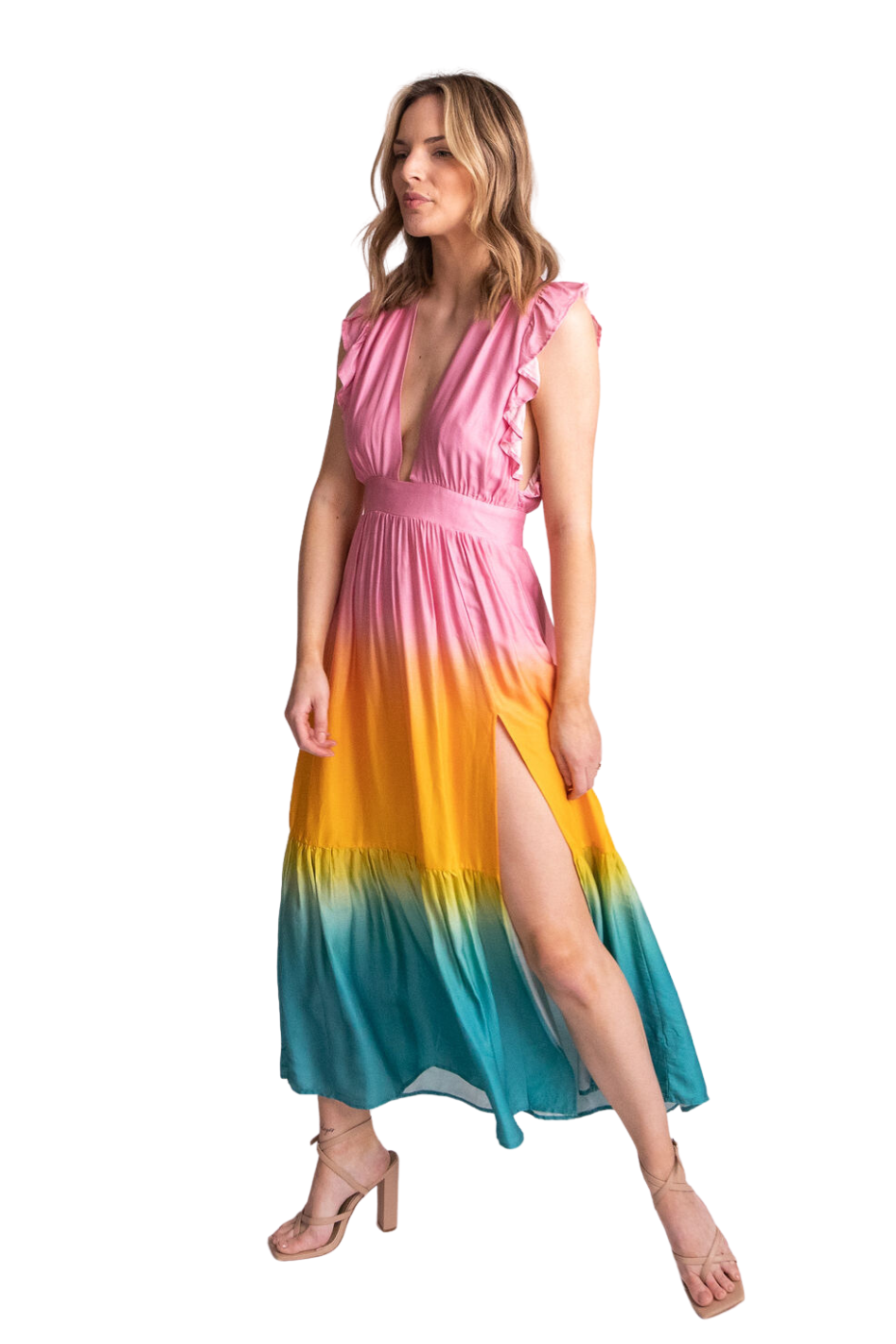 Evelina Ruffle Ombre Ruffle Dress - Expressive Collective CO.