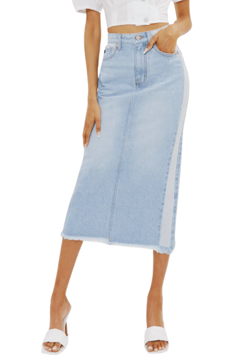 The Kan Can Denim Maxi Skirt - Expressive Collective CO.