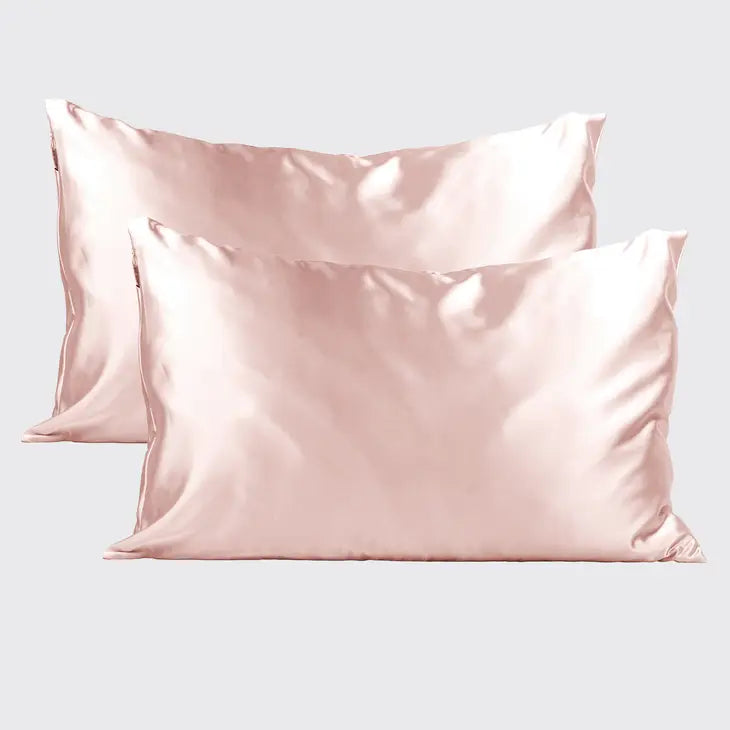 Holiday Satin Pillowcase 2pc Set - Blush - Expressive Collective CO.