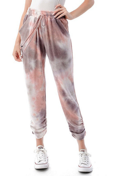 Rouchie Ankle Tie Dye Fleece Jogger - Expressive Collective CO.