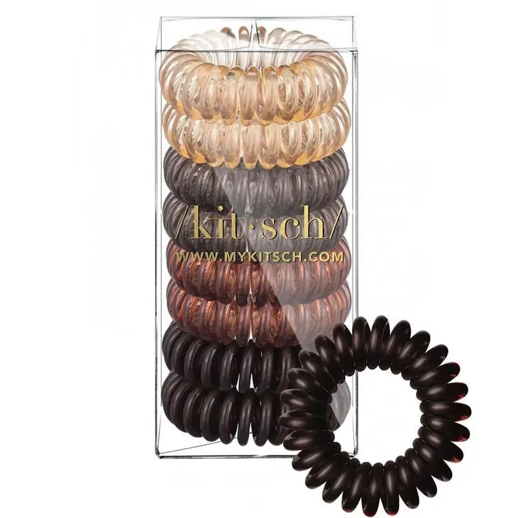 Spiral Hair Ties 8 pk - Brunette - Expressive Collective CO.