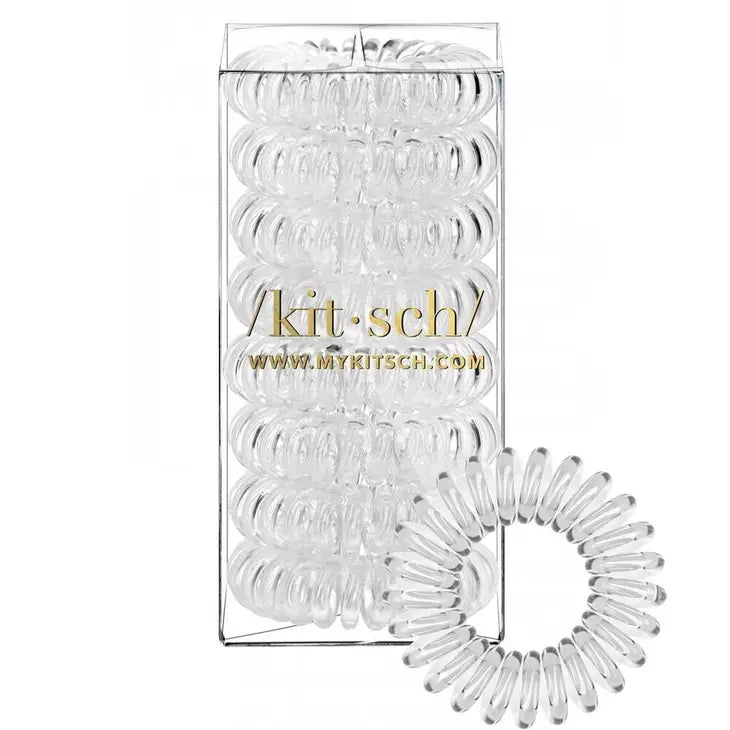 Spiral Hair Ties 8 pk - Clear - Expressive Collective CO.