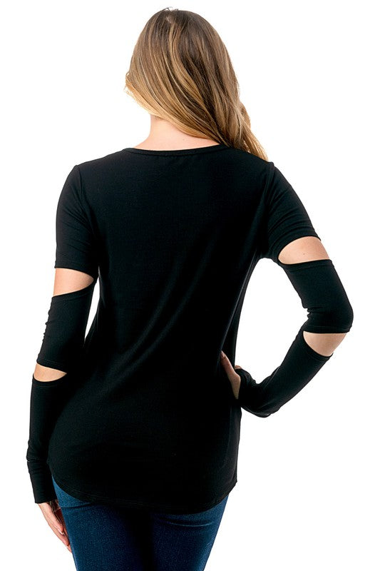 The Jolie Cut Out Sleeve Top - Expressive Collective CO.