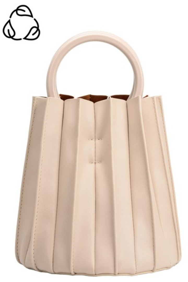 Lily Vegan Leather Top Handle Pleated Bag - Expressive Collective CO.