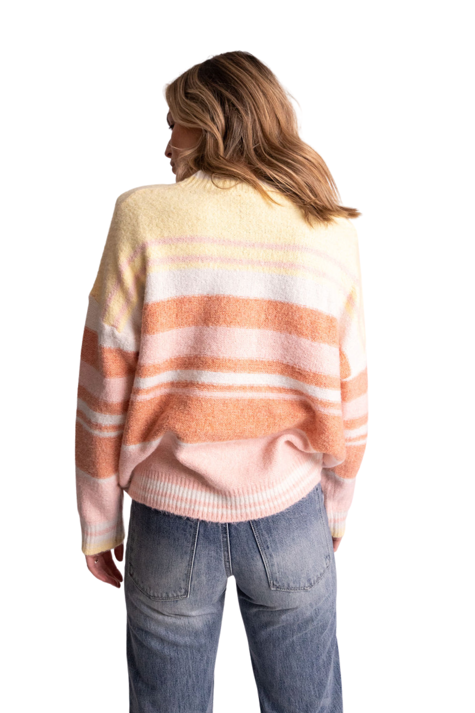 Dusty Pastel Candy Stripe Thin Knit Sweater - Expressive Collective CO.
