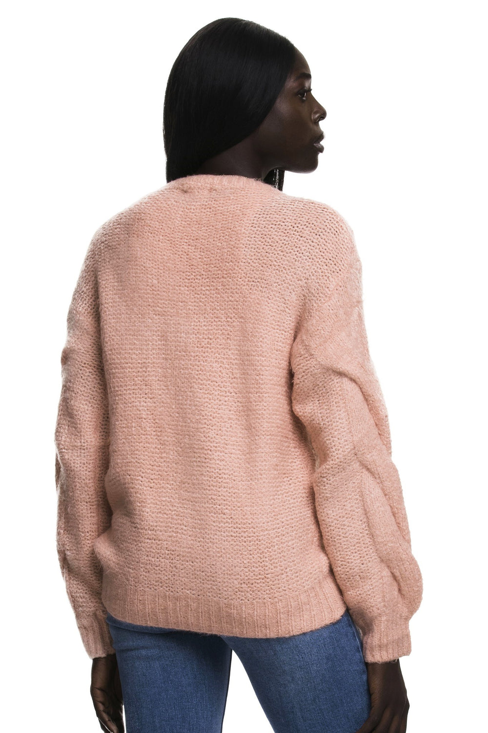 Spiral Twister Peach Cable Sweater - Expressive Collective CO.