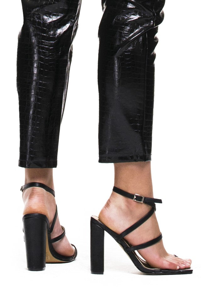 Azzura Black Toe Strap Heel - Expressive Collective CO.