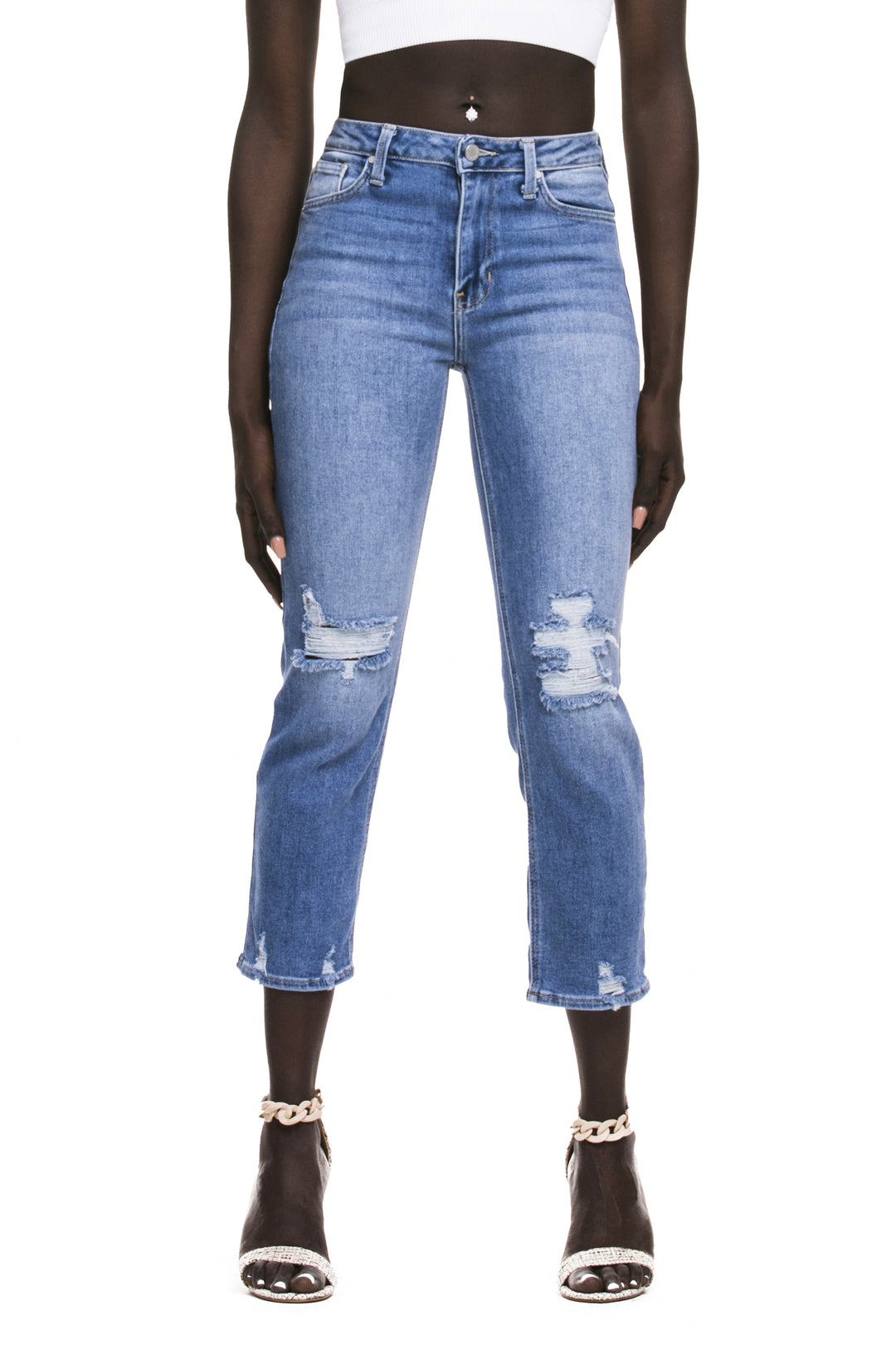The Official Weekend Jean - High Rise Distressed Straight - Expressive Collective CO.