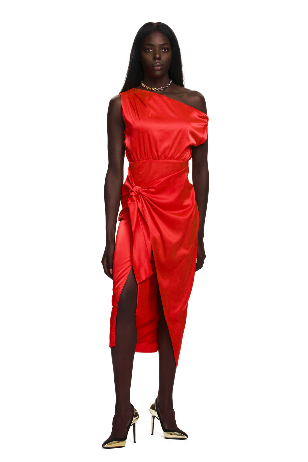 Charisma Fire Red Midi Dress - Expressive Collective CO.