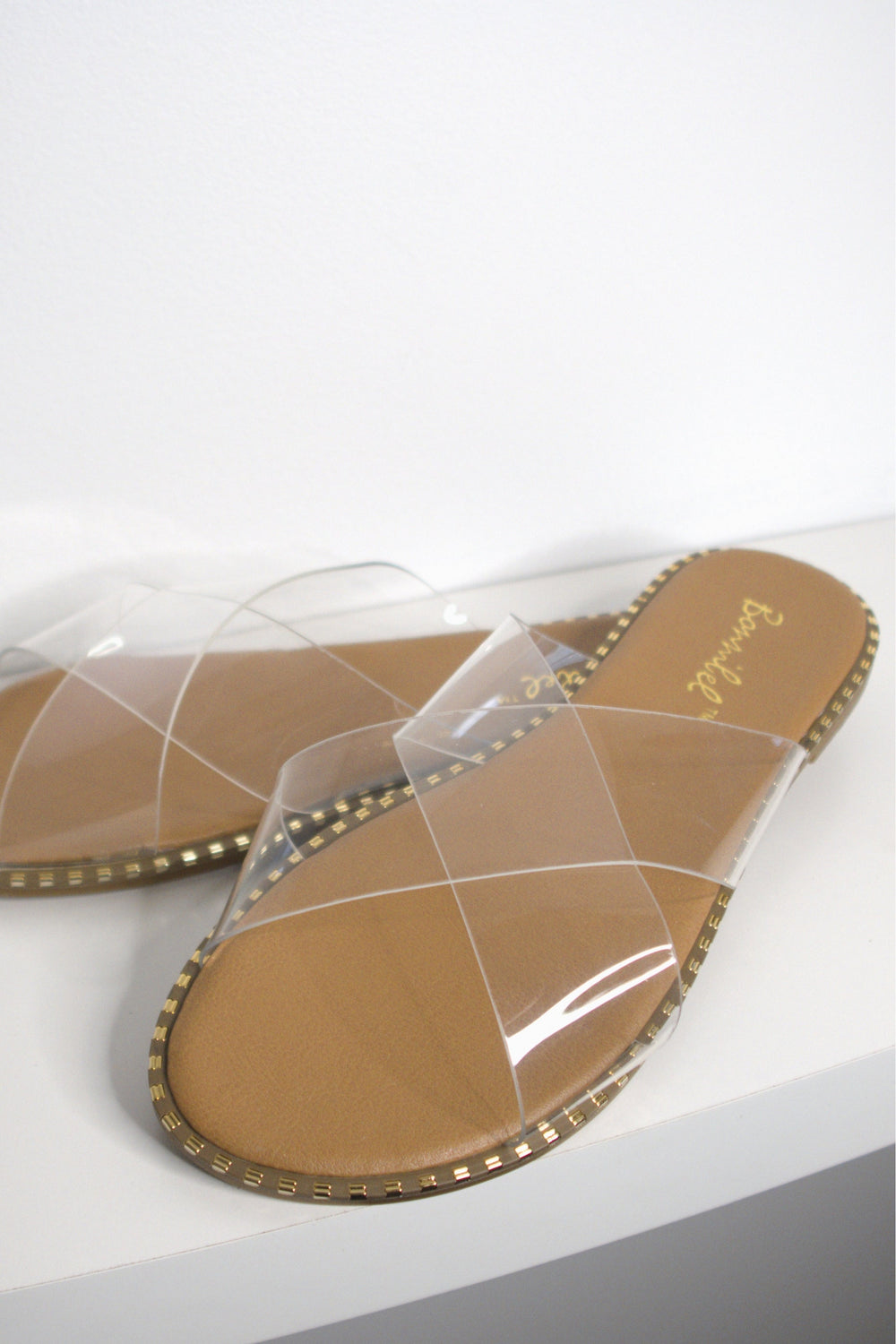 Lucy Leucite Gold Studded Sandals - Expressive Collective CO.