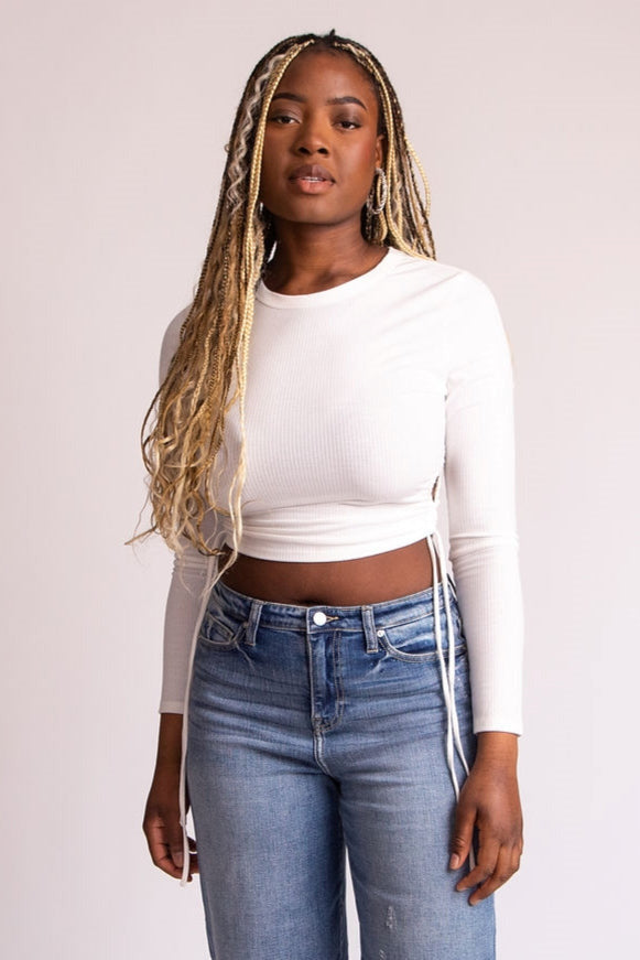 Rouched Keyhole Crop Tee - Expressive Collective CO.