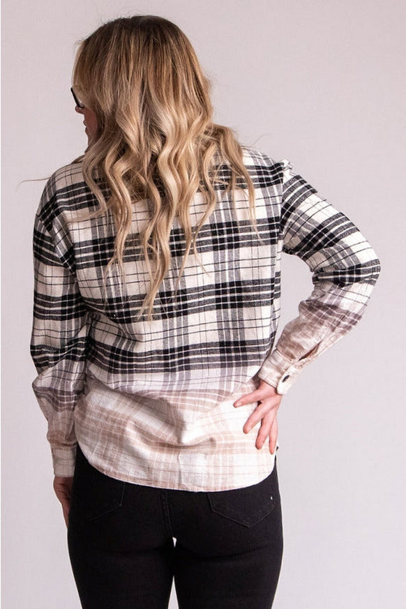 Chrissy Ombre Plaid Button Up Shirt - Expressive Collective CO.