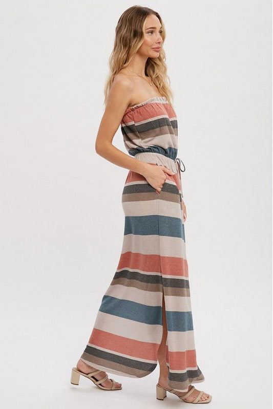 Multi Stripe Tube Maxi Dress - Expressive Collective CO.