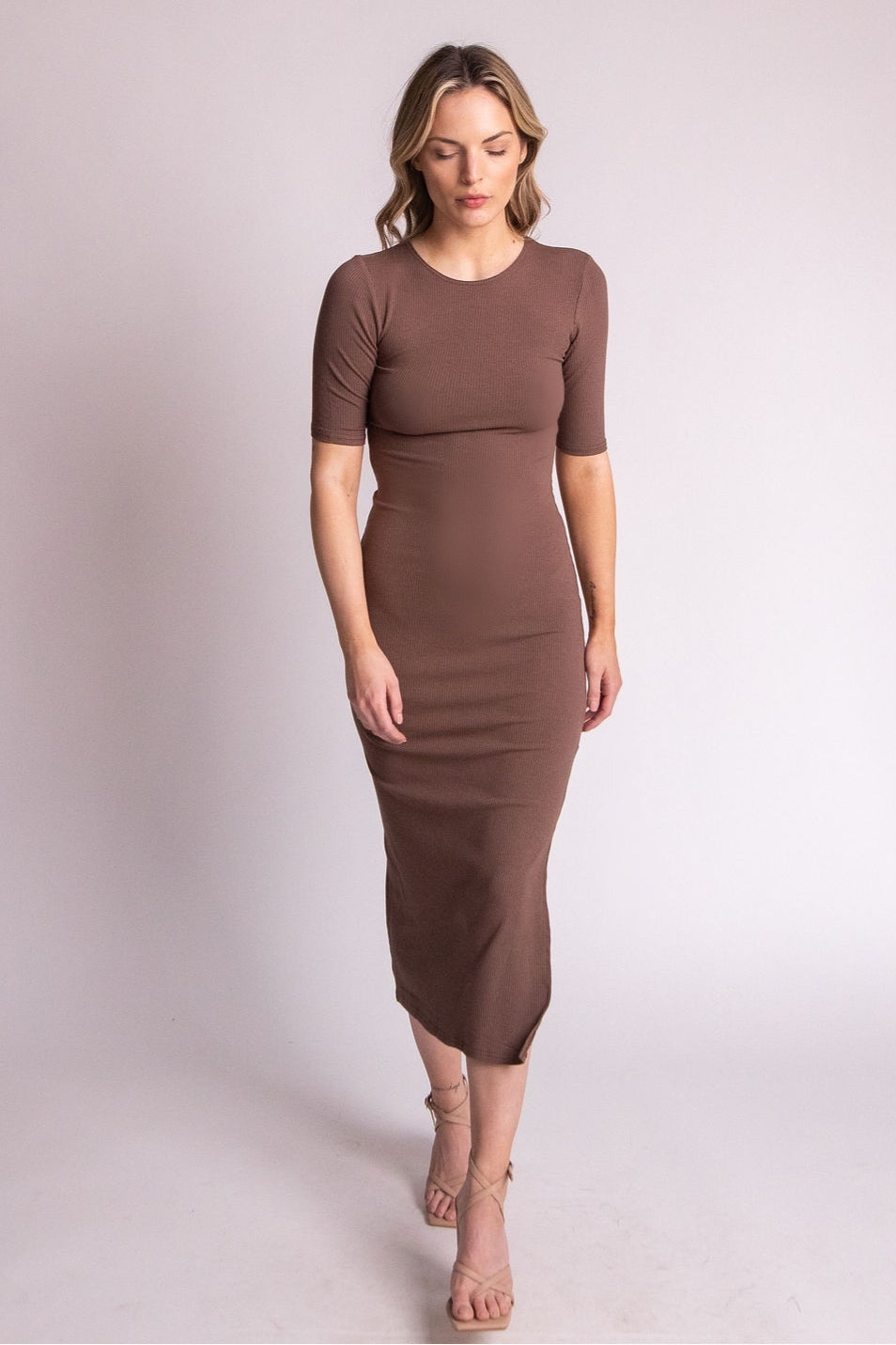 The Stunner Ribbed Open Back Midi Dress - Expressive Collective CO.