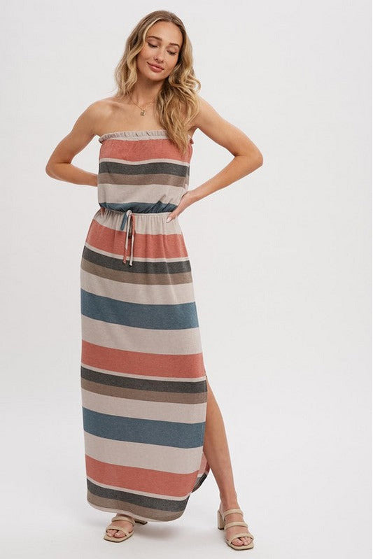 Multi Stripe Tube Maxi Dress - Expressive Collective CO.