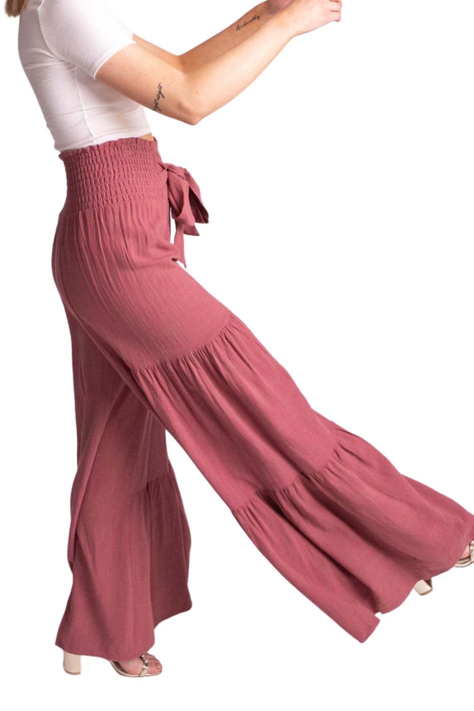 Holy Grail Smocking Waist Tier Wide Pants - Expressive Collective CO.